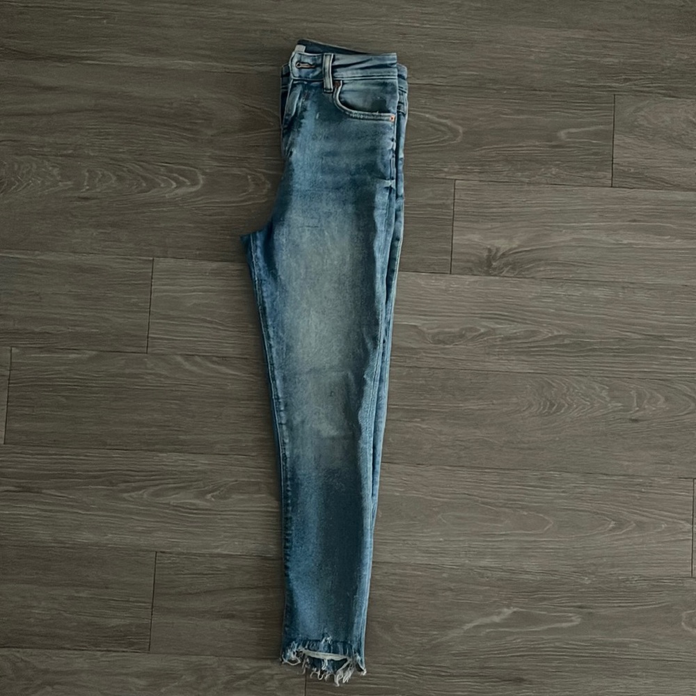Zara skinny jeans with raw hem